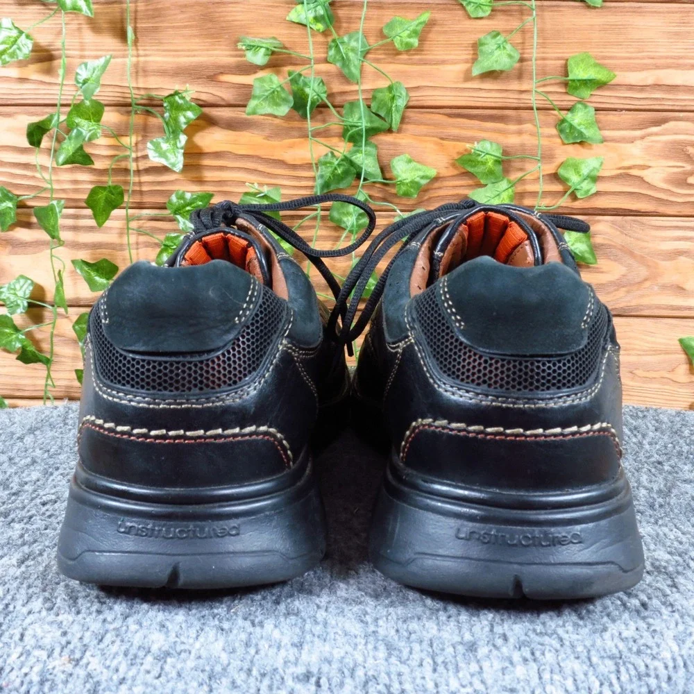 Clarks Un.Cover Men Oxford Shoe Size 13 Casual‎ Comfort Black Leather Lace Up